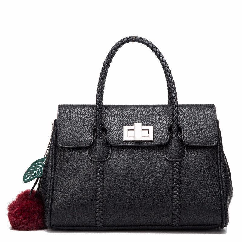 Leather handbags lychee pattern handbag - MAKKITT