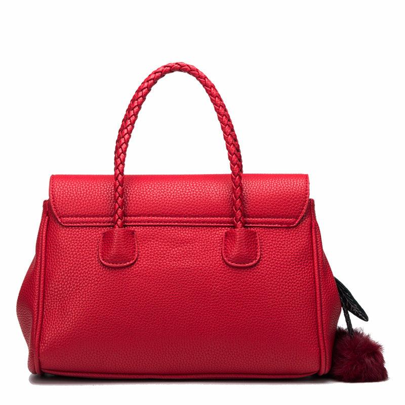 Leather handbags lychee pattern handbag - MAKKITT