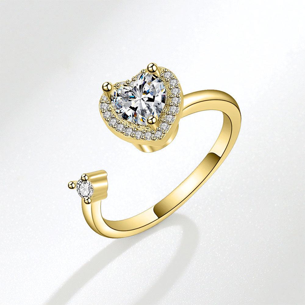 Love Heart-shaped Ring & Adjustable Bracelet: Trendy Fashion Accessories - MAKKITT