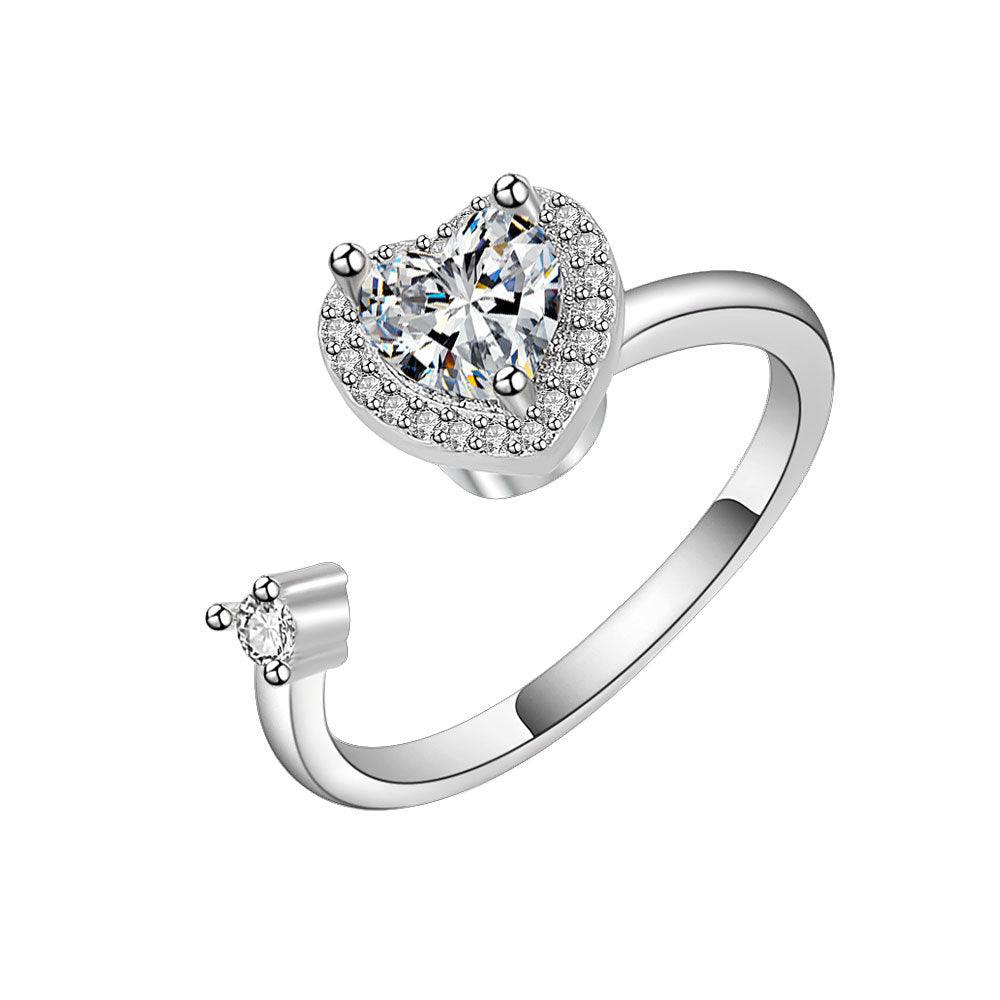 Love Heart-shaped Ring & Adjustable Bracelet: Trendy Fashion Accessories - MAKKITT