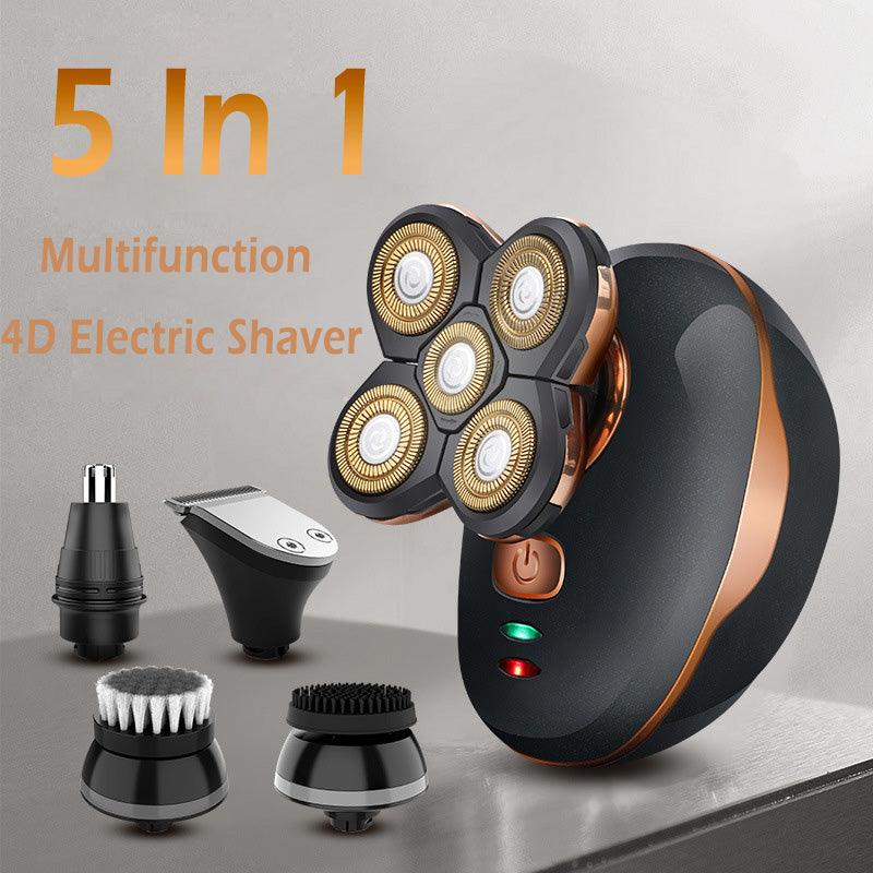 Multifunction 4D Electric Shaver 5 In 1 Men's Razor Beard Shaving Machine Trimmer Clipper Hair Cutting Removal Machine Barber - MAKKITT