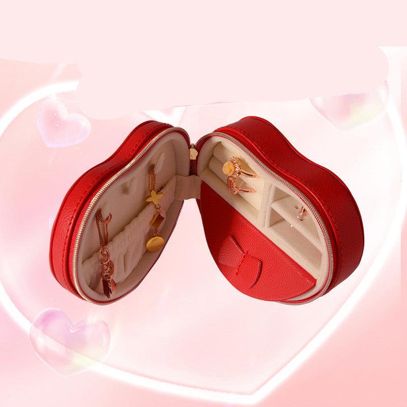 Red Love Jewelry Box Handmade PU - MAKKITT.COM